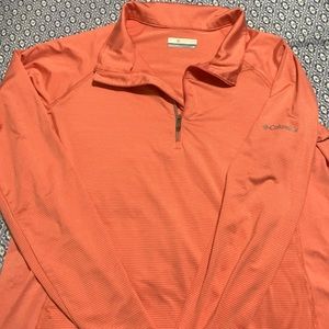 Columbia half-zip. Peach colored. Perfect for running or hiking or everyday wear